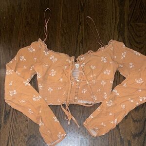 La Hearts Flora crop Blouse